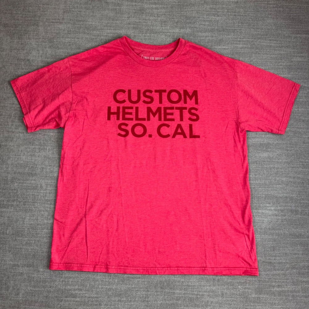 Troy Lee Designs Mens XL Red Custom Helmets So. Cal Graphic T-Shirt Moto MX